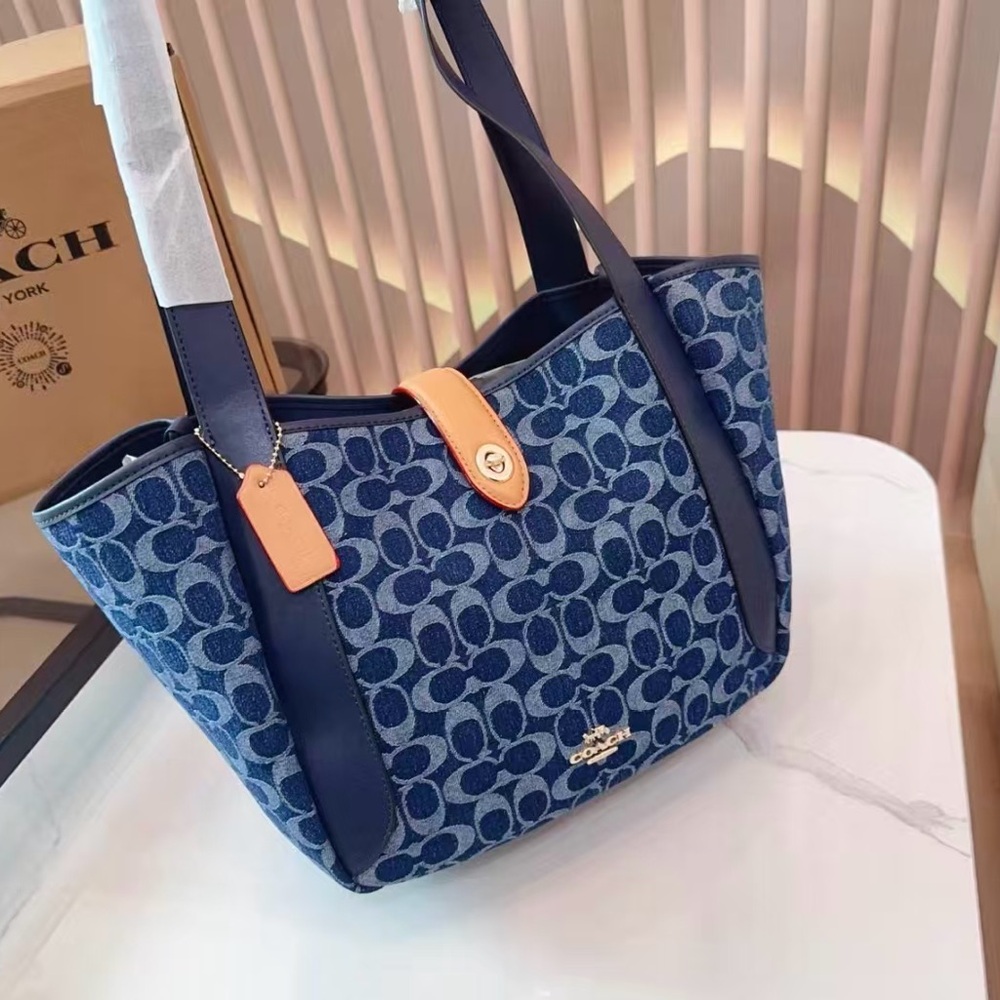 Coach Denim Blue Monogram Tote Bag